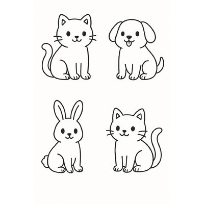 Sticker-Style Coloring Pages for Kids 2026 – Free PDF Download