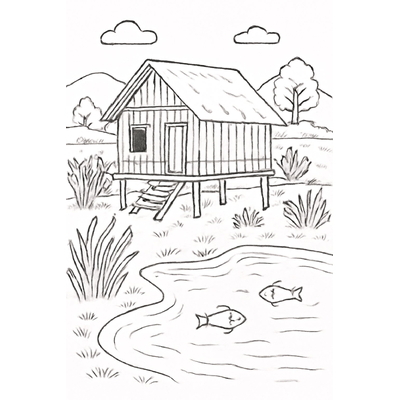 Stilt House Coloring Pages for Kids 2026 – Free PDF Download