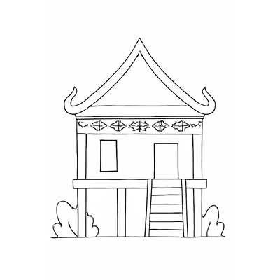 Stilt House Coloring Pages for Kids 2026 – Free PDF Download