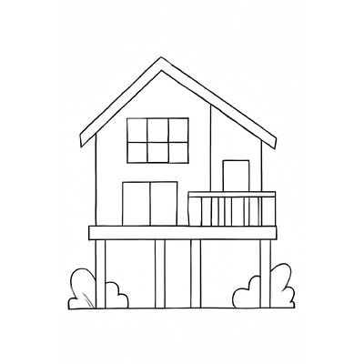 Stilt House Coloring Pages for Kids 2026 – Free PDF Download