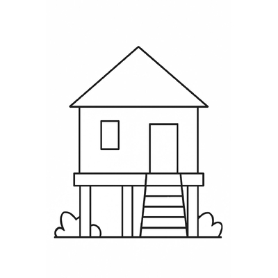 Stilt House Coloring Pages for Kids 2026 – Free PDF Download