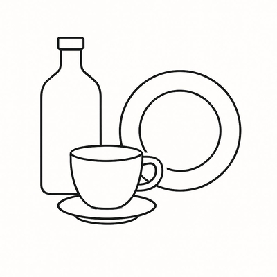 Tableware Coloring Pages for Kids 2026 – Download PDF