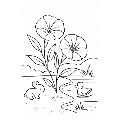 Water Spinach Coloring Pages for Kids 2026