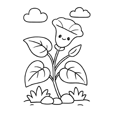 Water Spinach Coloring Pages for Kids 2026