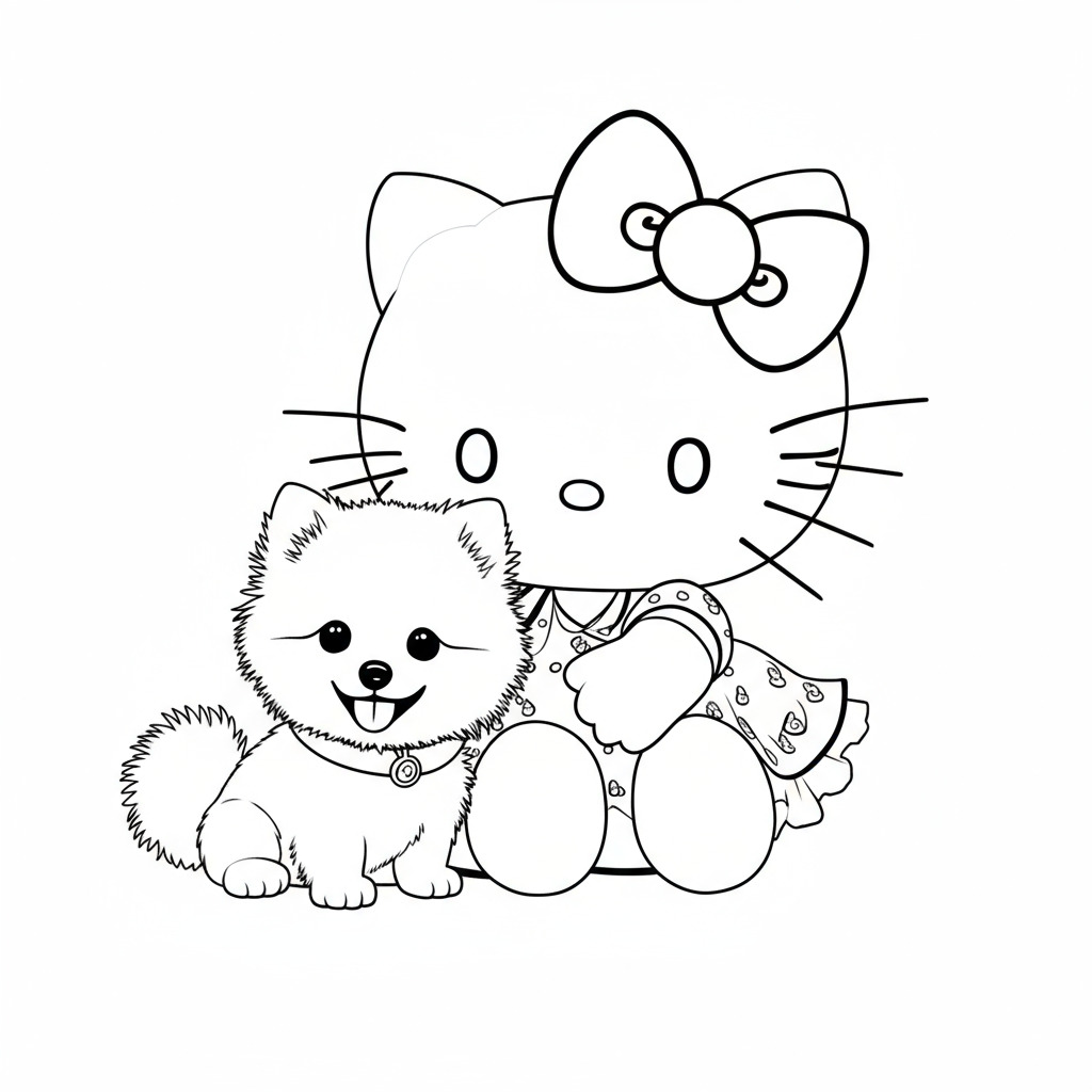 Hello Kitty and the puppy