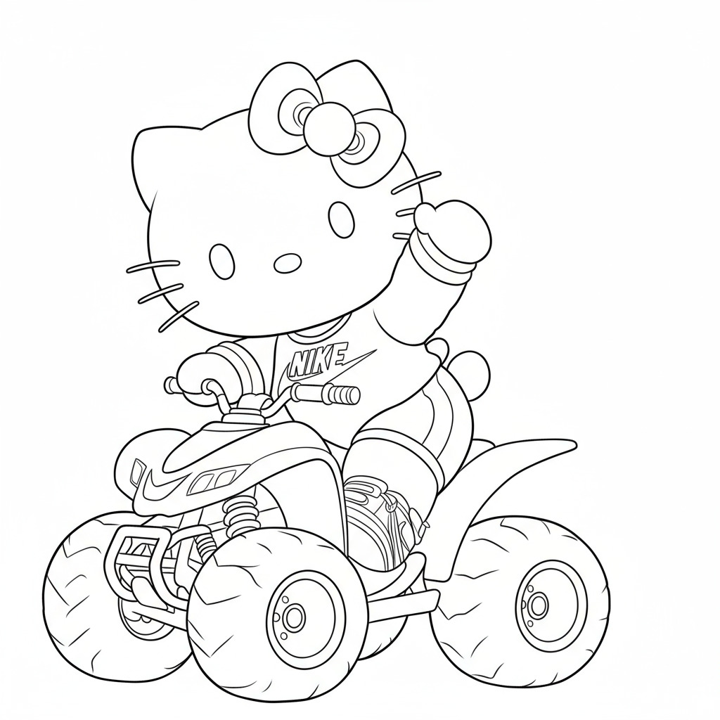 Hello Kitty Driving a Toy Car