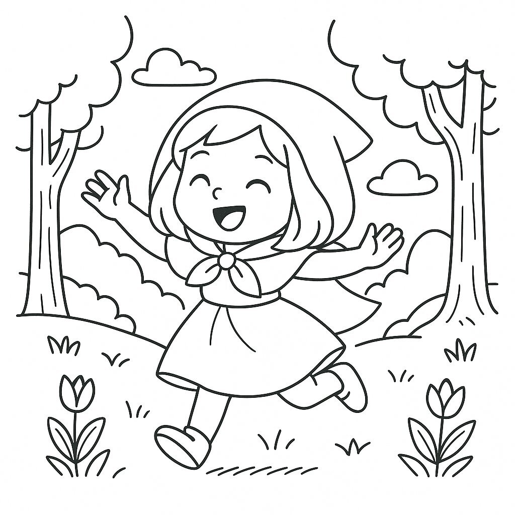 Little Red Riding Hood Coloring Pages 2026 – PDF for Kids