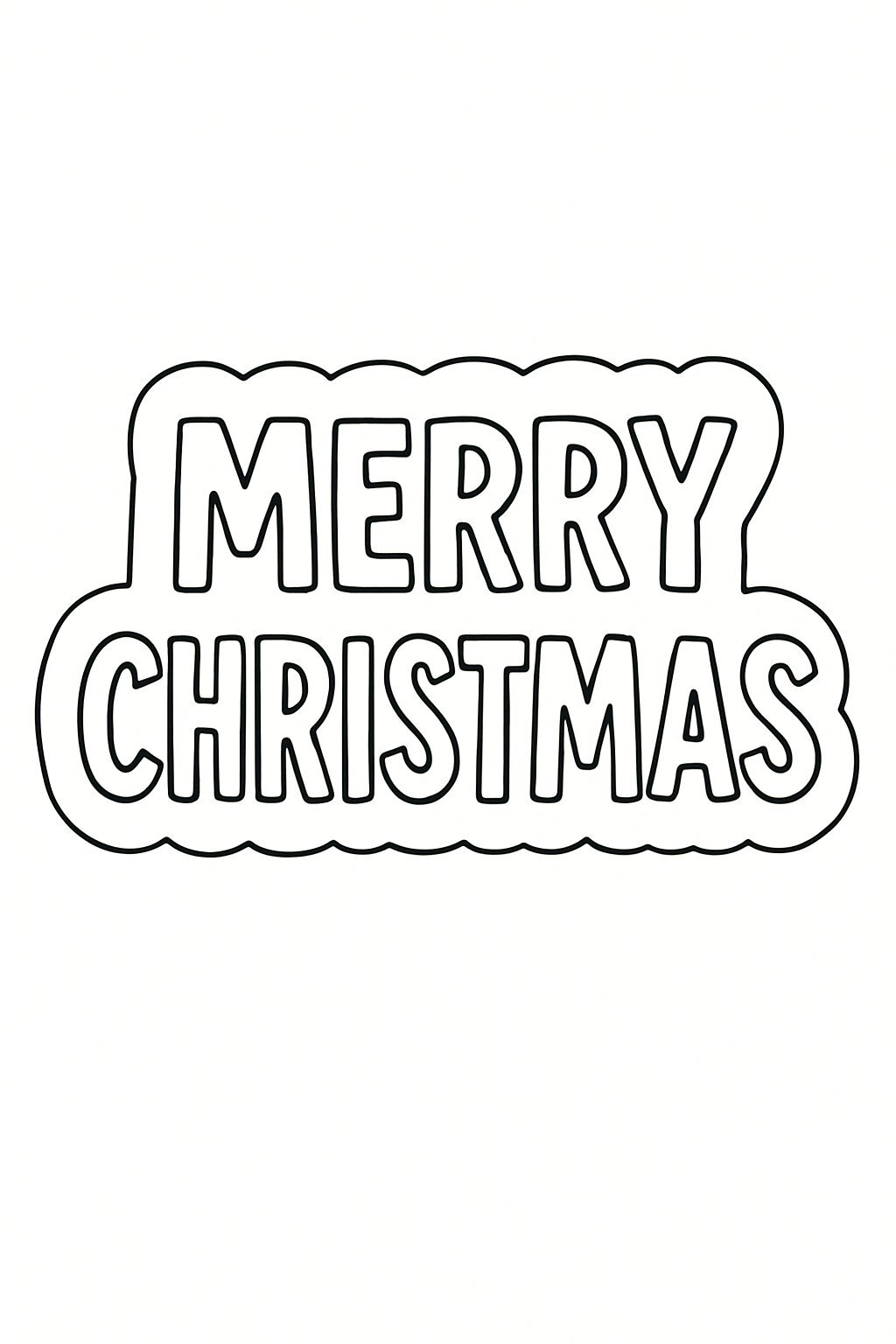 Merry Christmas Lettering Coloring Pages for Kids 2026