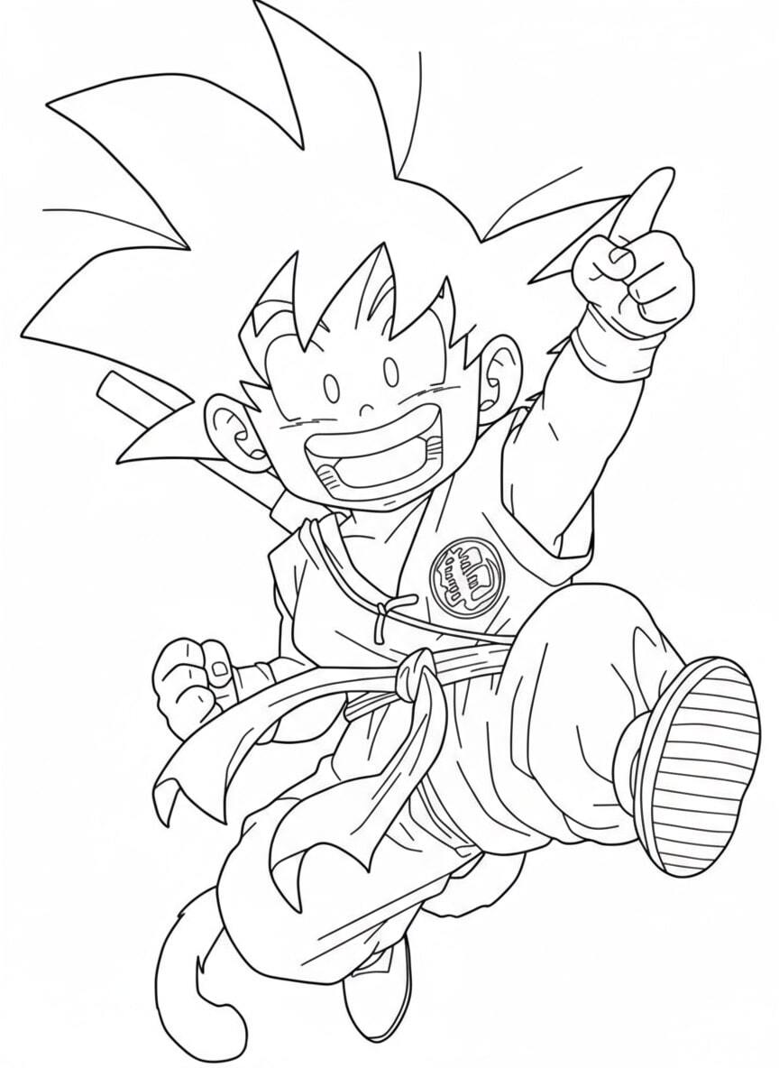 Songoku raising his hand to create an energy sphere