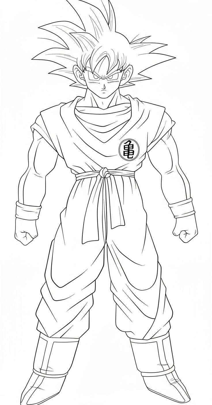 Goku Focusing on Training His Skills