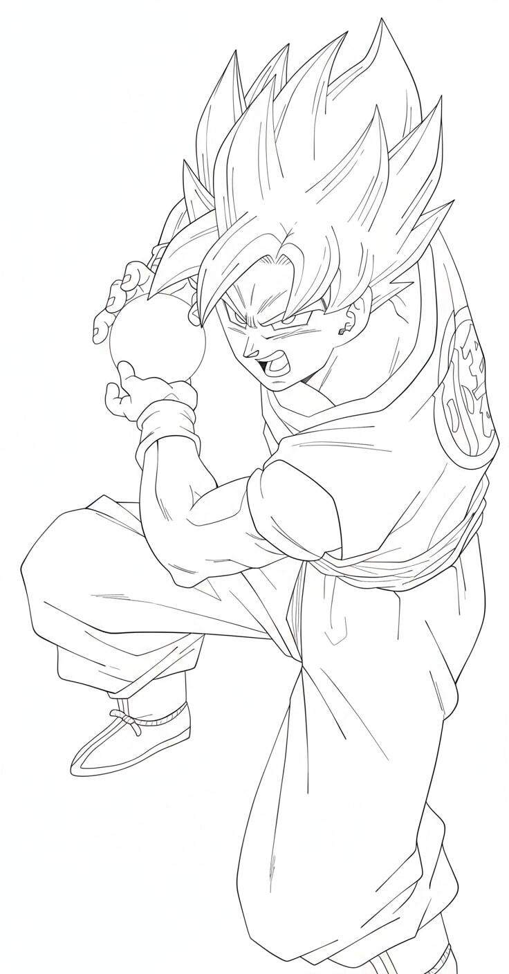 Goku Focusing on Training His Skills