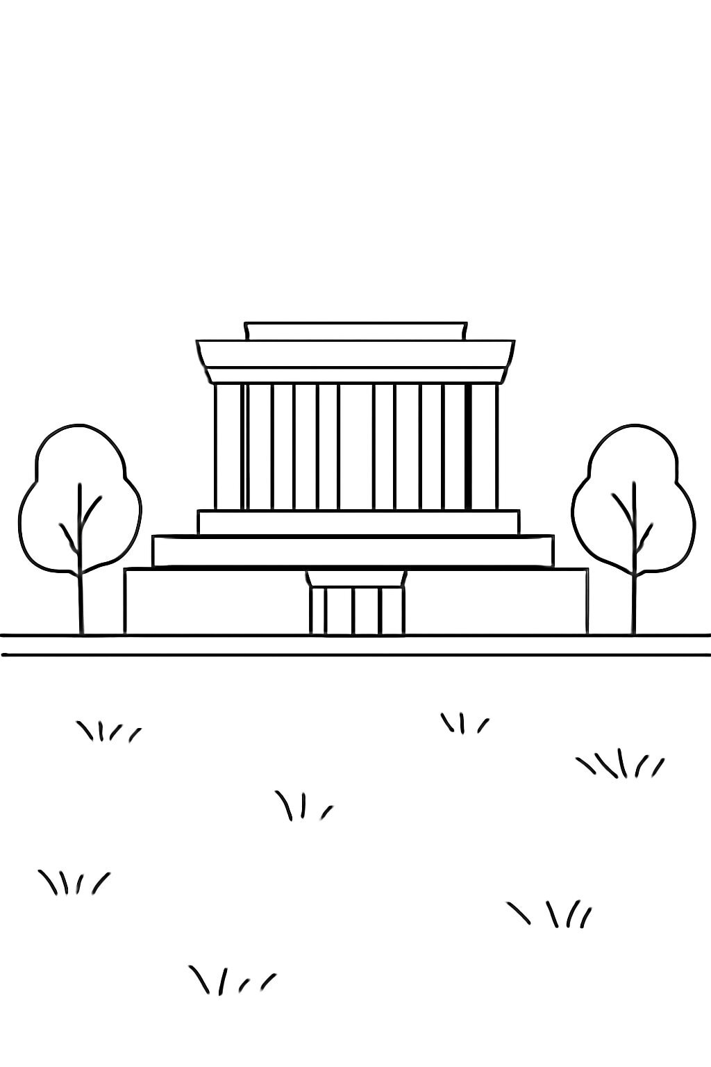 Wide Coloring Pages of Ho Chi Minh Mausoleum for Kids – Beautiful 2026