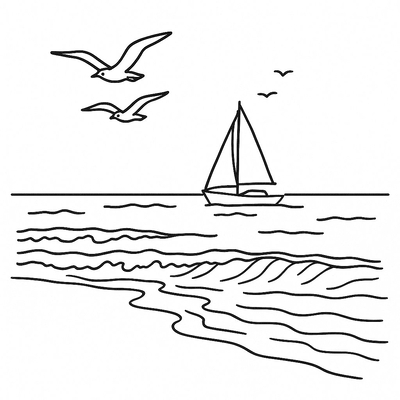 Beach Landscape Coloring Pages for Kids 2026 – Beautiful Designs