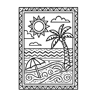 Beach Landscape Coloring Pages for Kids 2026 – Beautiful Designs