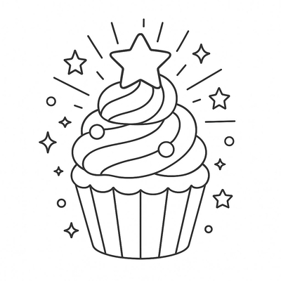 Cupcake Coloring Pages for Kids 2026
