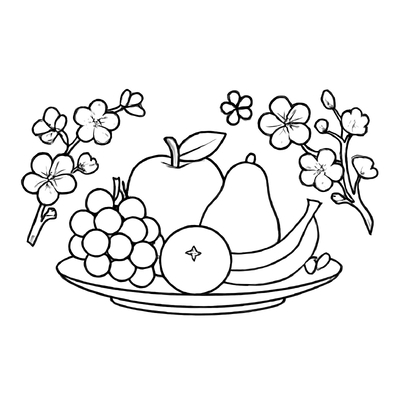 Five-Fruit Tray (Tet) Coloring Pages for Kids 2026 – Beautiful Designs