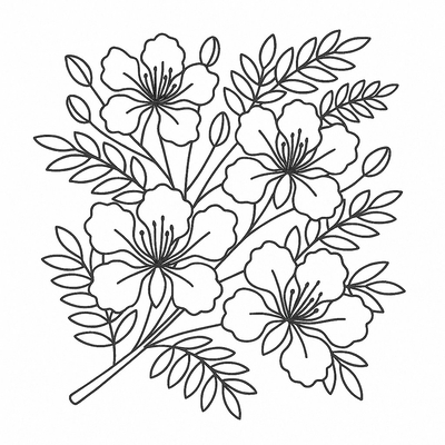 Flamboyant Flower Coloring Pages for Kids – Creative &amp; Beautiful 2026