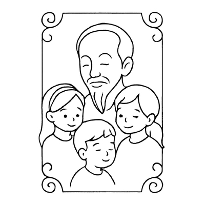 Ho Chi Minh with Children Coloring Pages for Kids – Beautiful 2026