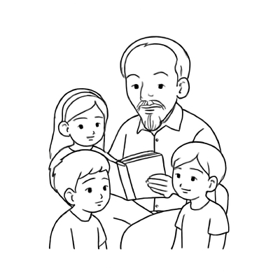 Ho Chi Minh with Children Coloring Pages for Kids – Beautiful 2026