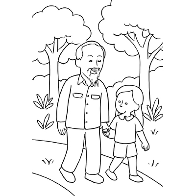 Ho Chi Minh with Children Coloring Pages for Kids – Beautiful 2026