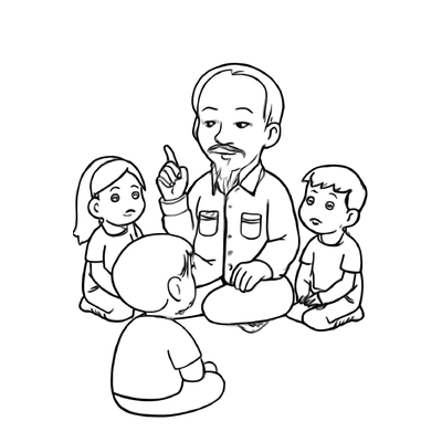 Ho Chi Minh with Children Coloring Pages for Kids – Beautiful 2026