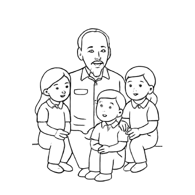 Ho Chi Minh with Children Coloring Pages for Kids – Beautiful 2026
