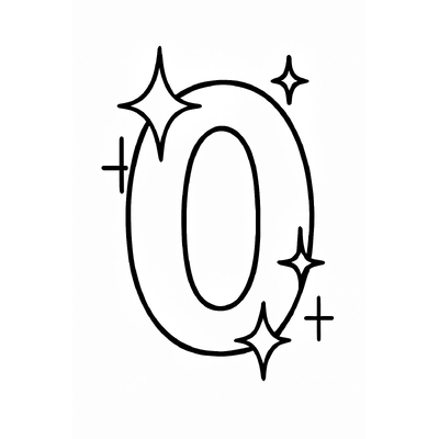 Number 0 Coloring Pages for Kids 2026 – PDF Images