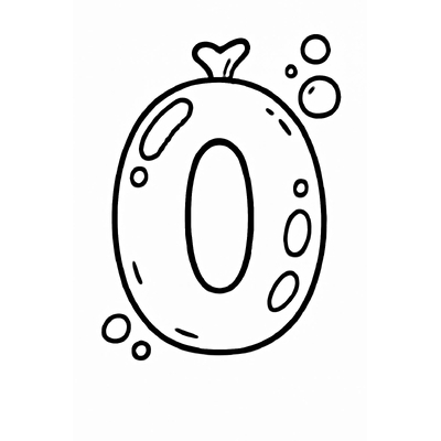 Number 0 Coloring Pages for Kids 2026 – PDF Images