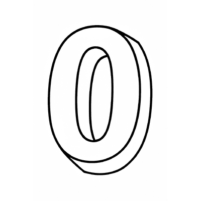 Number 0 Coloring Pages for Kids 2026 – PDF Images