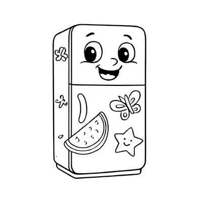 Refrigerator Coloring Pages for Kids 2026 – Free