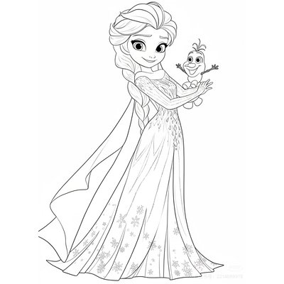 Sparkling Elsa Princess Coloring Pages for Kids