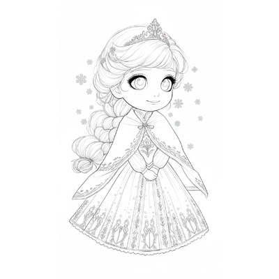 Sparkling Elsa Princess Coloring Pages for Kids