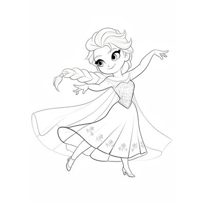 Sparkling Elsa Princess Coloring Pages for Kids