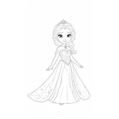 Sparkling Elsa Princess Coloring Pages for Kids