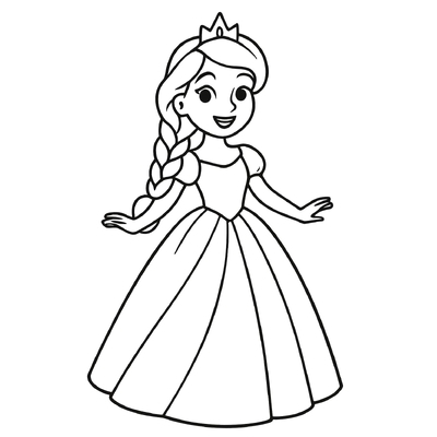 Sparkling Elsa Princess Coloring Pages for Kids