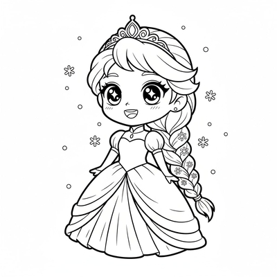 Sparkling Elsa Princess Coloring Pages for Kids