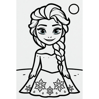 Sparkling Elsa Princess Coloring Pages for Kids