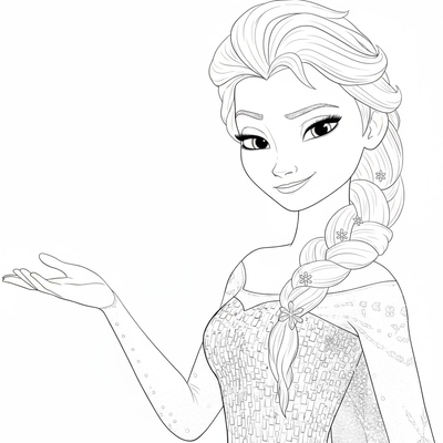 Sparkling Elsa Princess Coloring Pages for Kids