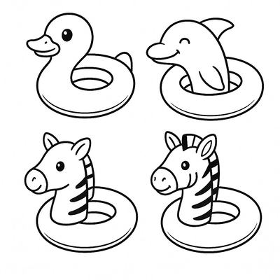 Swimming Float Coloring Pages for Kids 2026 – Beautiful and Easy to Download
