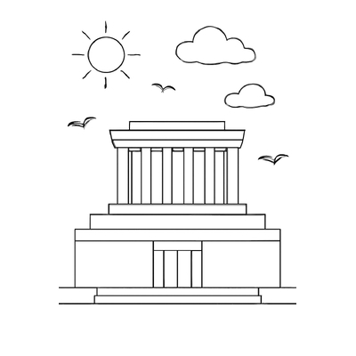 Wide Coloring Pages of Ho Chi Minh Mausoleum for Kids – Beautiful 2026