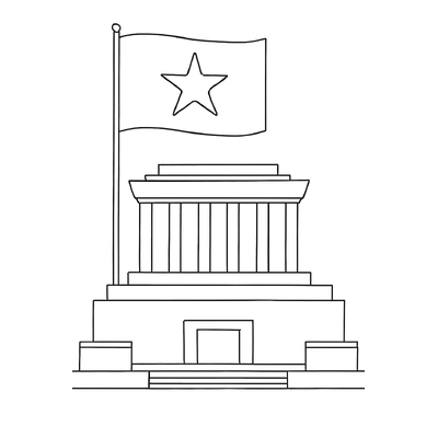 Wide Coloring Pages of Ho Chi Minh Mausoleum for Kids – Beautiful 2026