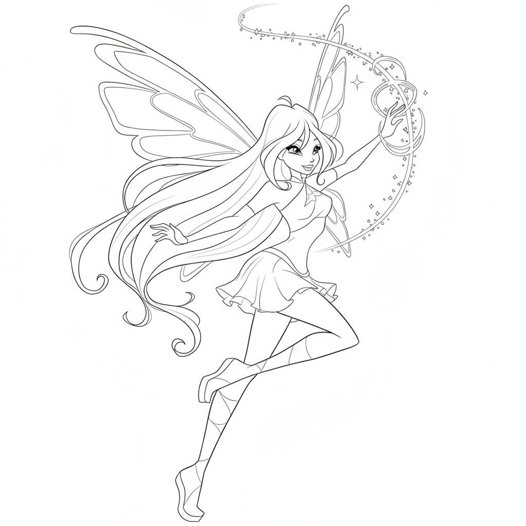 Winx Layla Flying in the Sky