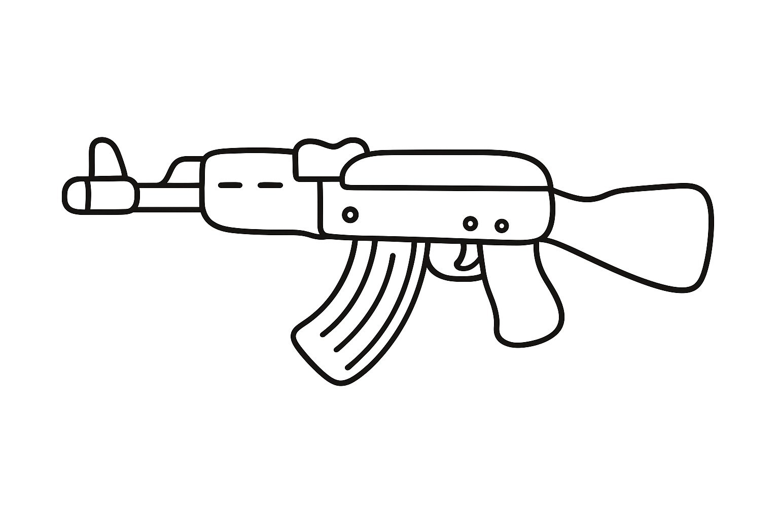 Chibi Cartoon AK Gun