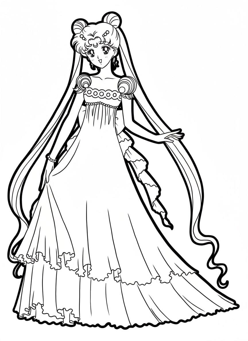 Crystal Sailor Moon Coloring Pages – Sparkling Sailor Moon Princess Artwork