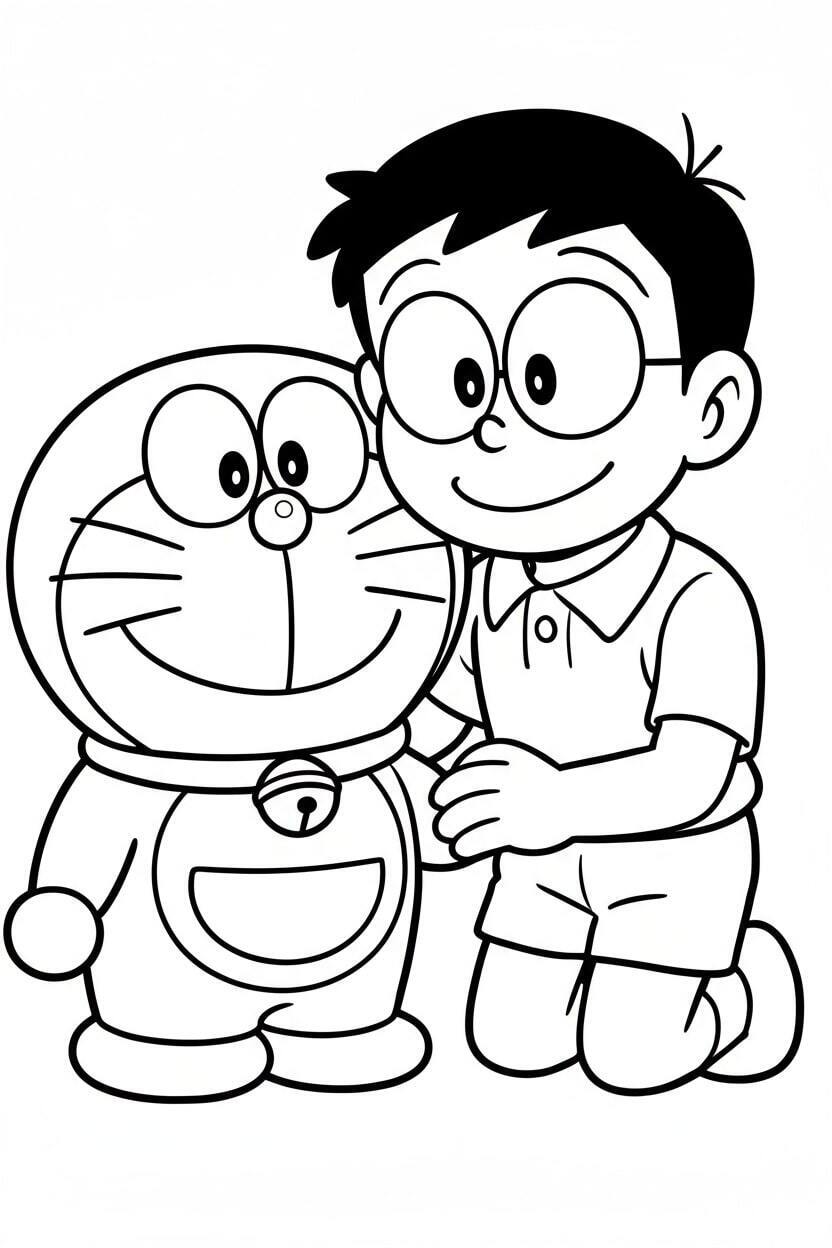 Doraemon and Nobita Coloring Pages 2026 – Cute Sheets for Kids Learning to Color