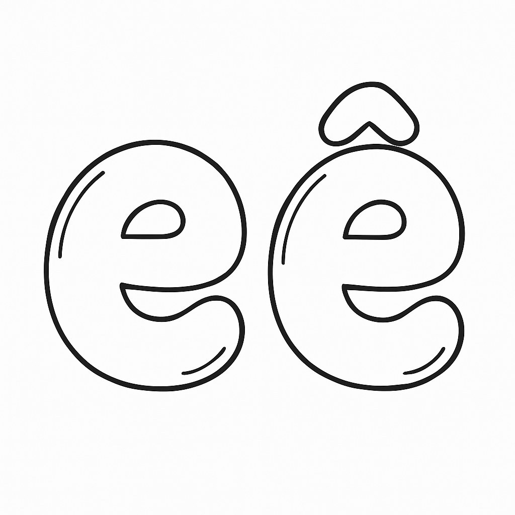 Bubble-Style Letters e and ê