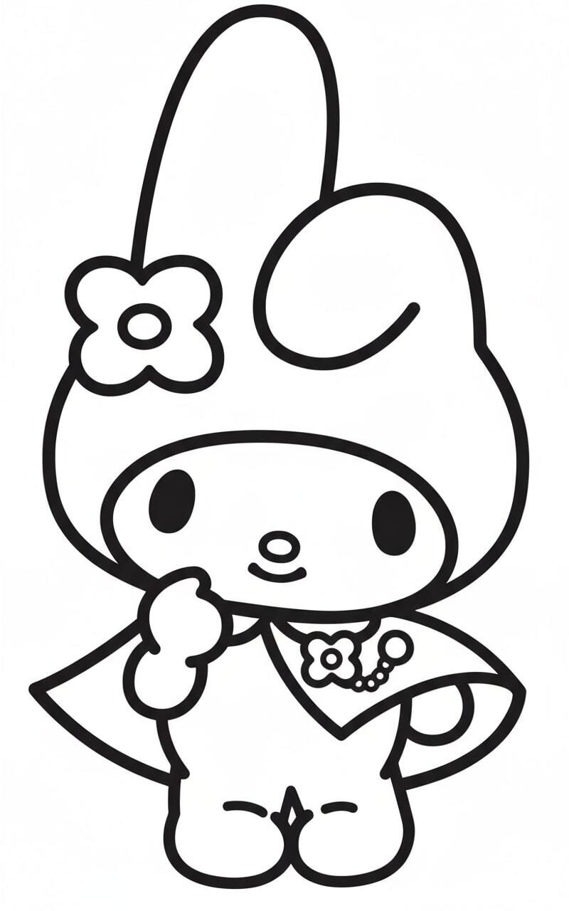 My Melody Wearing a Very Stylish Cloak