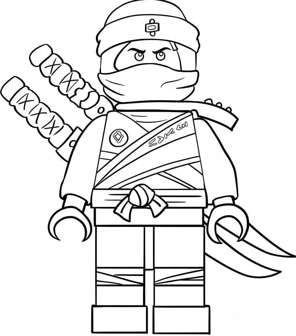 Ninjago Lloyd Holding Dual Swords in Both Hands