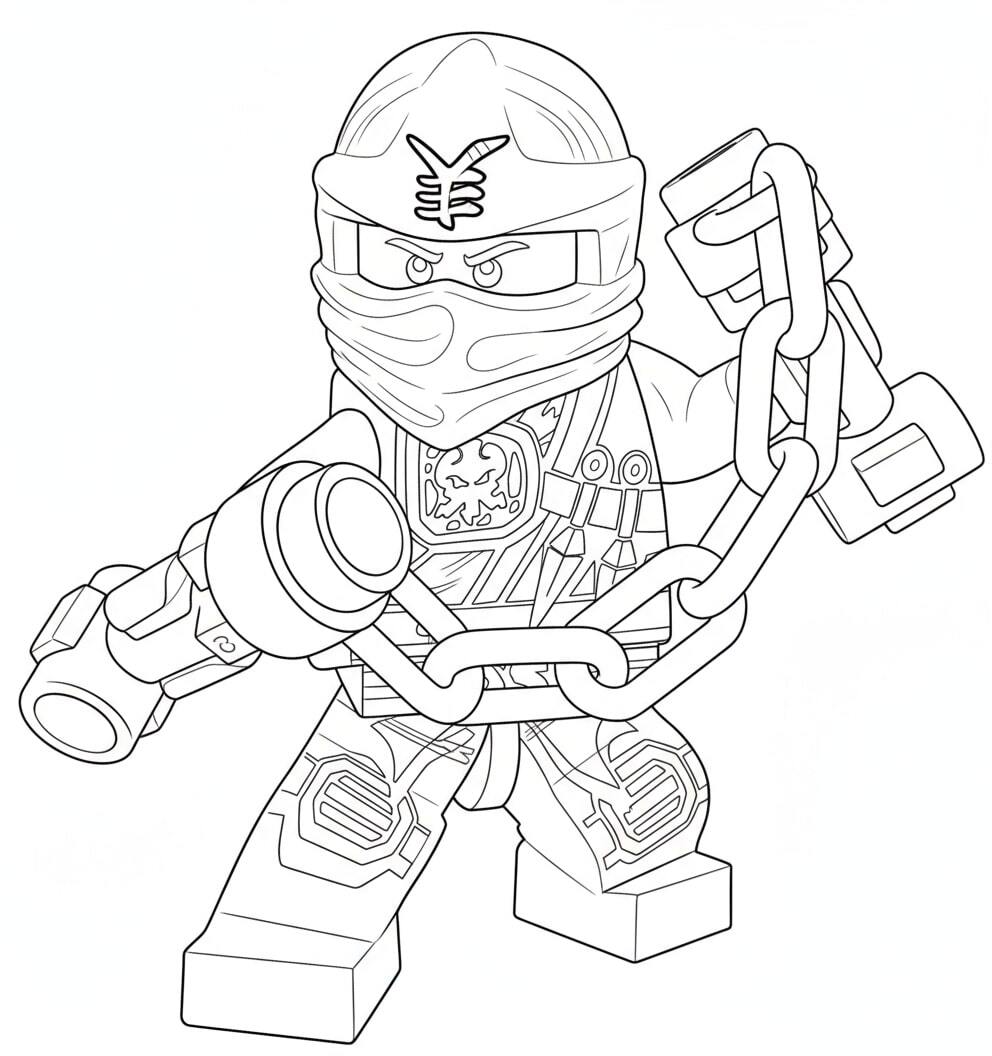 Ninjago Zane using ninja shurikens