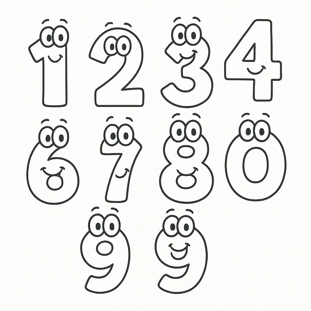 Cartoon Number Chart